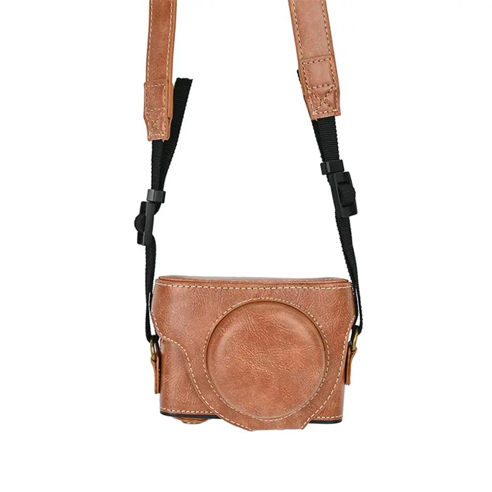 

PU Leather Camera Bag Case For Sony RX100 RX100II RX100 M3 RX100III M4 M5 M6 With Shoulder Strap коричневий