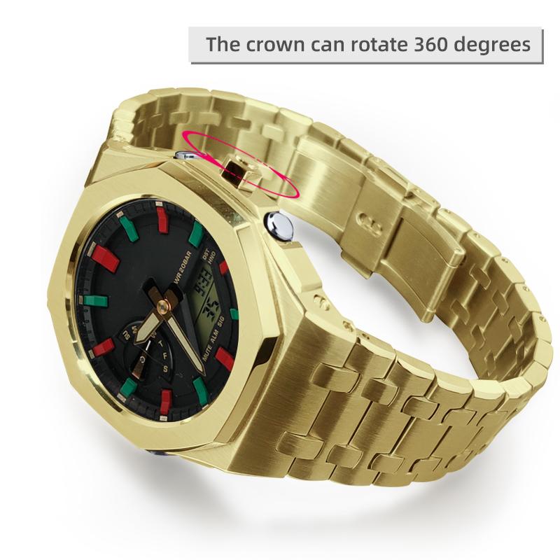 GA2100 Modified Kit For Casio G-SHOCK GA-2100 GA-2110 GA-B2100 men Solid Stainless Steel Watch Case Strap Metal replace Bracelet