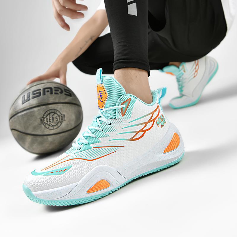 2025 large size basketball shoes men's shoes non-slip breathable sports shoes adolescent middle school students practical training shoes