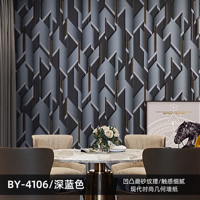 Black Gold Line Geometric Wallpaper Roll Home Decor Modern Bedroom Living Room Sofa Background Wall Paper