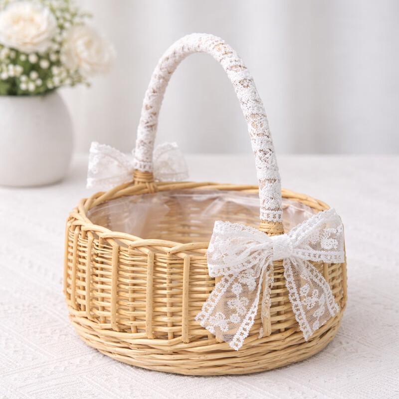 Hand-woven Wicker Picnic and Flower Basket