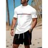 2026 Moda Simples Cor Sólida Conjunto Estampado Verão Masculino Estilo Street Harajuku Esportivo Academia Manga Curta e Curto Homem Conjunto de 2 Peças
