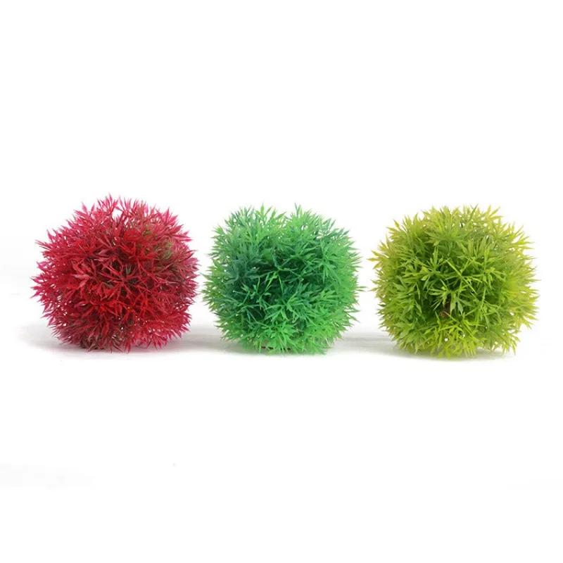 Artificial Aquatic Plastic Plants Aquarium Grass Ball Fish Tank Ornament Aquarium Ornamental Chlorella Prospects Grass for Decor