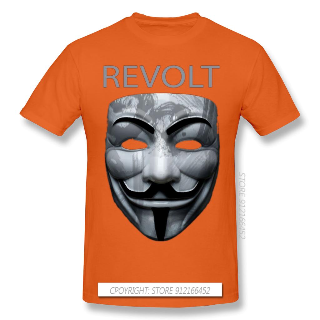 Revolt V Mask T-Shirt Anonyme Hackerorganisation Video Black Lives Matter Druck T-Shirt Sommer Groß T-Shirts