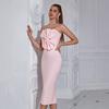 Neues europäisches und amerikanisches Mode-Geburtstags-Abendkleid Schleife einfarbiges Tube-Top Bandagekleid Kleid