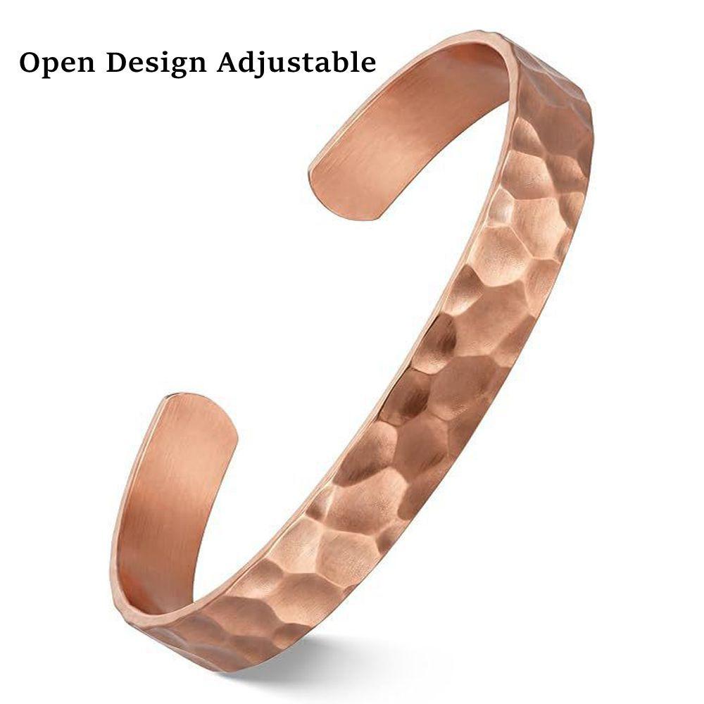 Pure Copper Cuff Bracelet Adjustable Copper Cuff Bracelet Durable Copper Bangle for Men and Women
