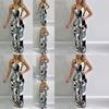Elegant Multicolor Women Strappy Wide Leg Long Playsuit With V-neck Design