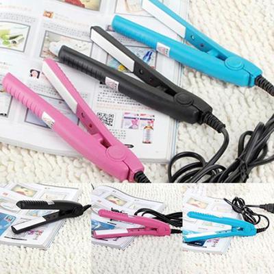 US Plug Mini Travel Ceramic Hair Crimper Straightener Flats Iron Perm Splint