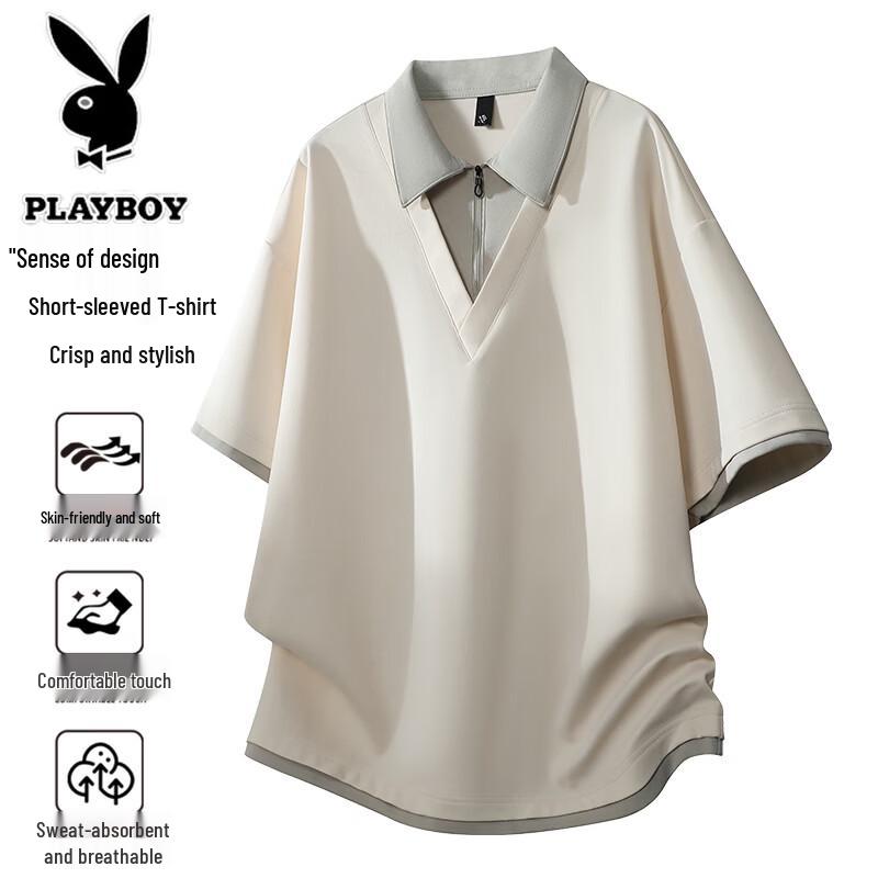 PLAYBOY Men s Summer Plus Size Polo Shirt L