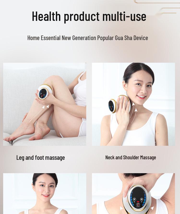 Electric Gua Sha Massager and Meridian Brush with Cupping and Heated Therapy