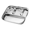 Large Multi Compartment 304 Stainless Steel Dinner Tray for Home and Outdoor Use, Easy To Use and Corrosions Resistant