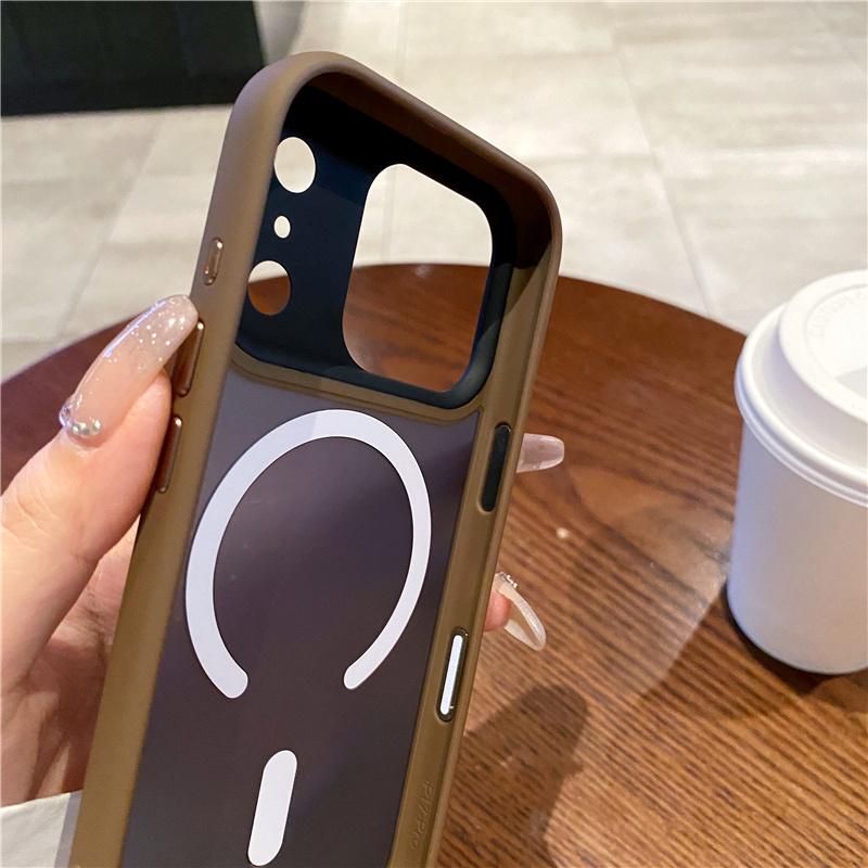 Mat Düşme Karşıtı Zırh Dayanıklı Manyetik Telefon Kılıfı IPhone 17 16 15 14 Pro Max Magsafe Kablosuz Şarj Koruma Arka Kapak