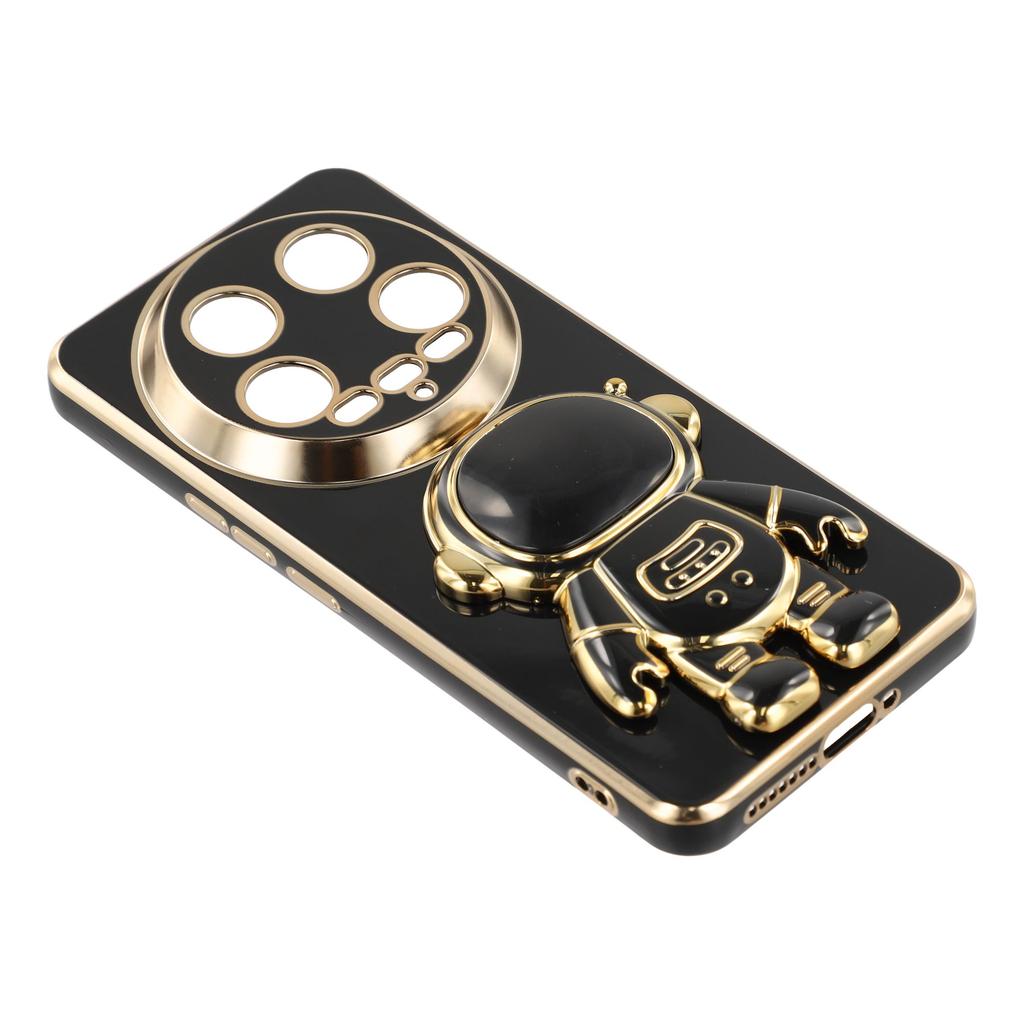 Etui na Xiaomi 14 Ultra Galwanizowane Miękkie Pokrowce na Telefon z TPU z Ukrytym Stojakiem Astronauta