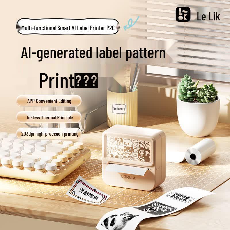 LeLiKe AI Smart Portable Thermal Label Maker CN plug (adapter included)