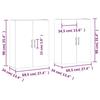 VidaXL Armoires murales 2 pcs gris béton 69,5x34x90 cm 3195647