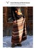Fair Isle Ethnic Style Women's Fleece Drawstring Lantern Skirt for Autumn/Winter