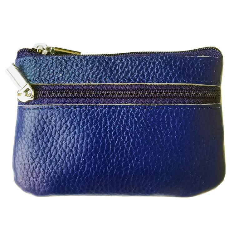 Portmonetka na monety i etui na klucze z licowej skóry bydlęcej w stylu koreańskim, zapinane na zamek