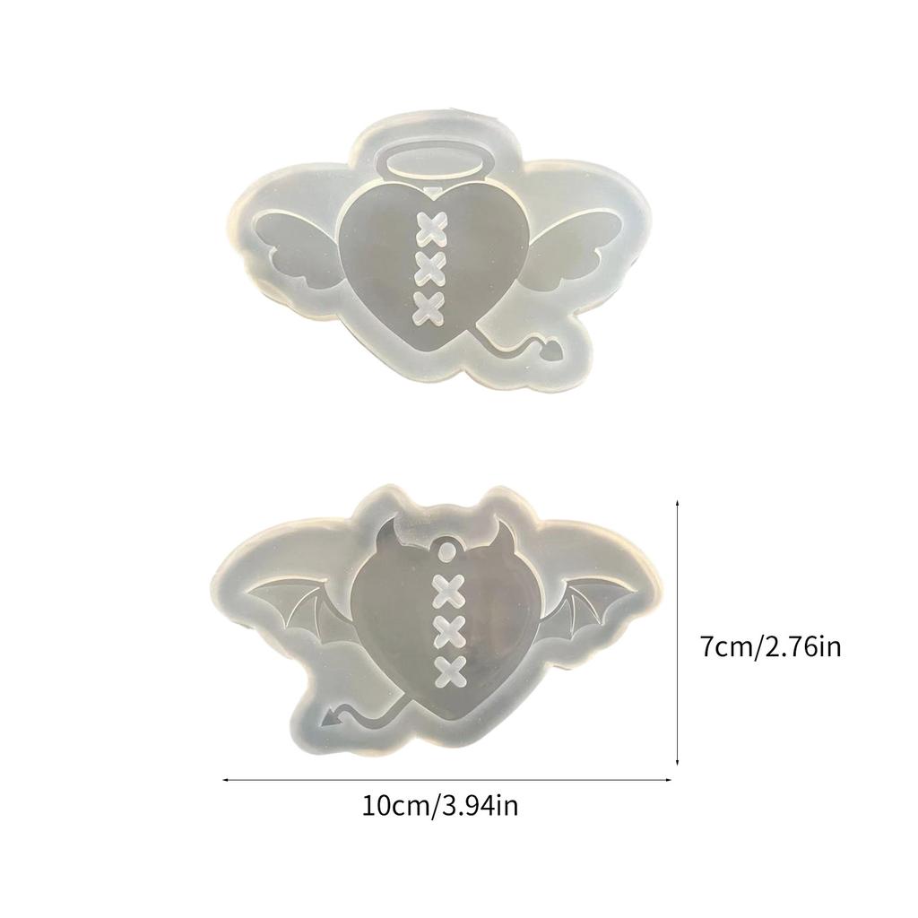 Angel Wing Heart Resin Mold Jewelry Making Keychain Pendant Mold DIY Silicone Mould Epoxy Resin Casting Tool Molds Decor