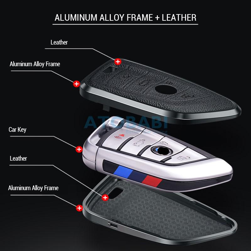 Aluminum Alloy Car Key Cover Bag For Bmw 3 5 7 F Series X5 F15 F16 X6 F46 F35 G30 G11 G12 Smart Remote Fobs Shell Protector Case