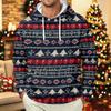 Men's Long Sleeve Christmas Print Pullover Hoodie for Holiday Party and Everyday Wear