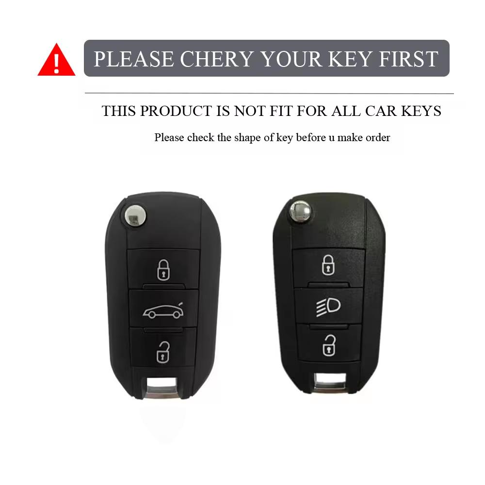 New Zinc Alloy Leather Car Flip Key Case Cover Holder Shell Keyring For Citroen C3 C4 CACTUS C6 C8 Car Key Protector Accessories