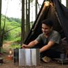 Yousheng 10-Panel Camping Stove Windshield Portable Lightweight Outdoor Hiking Picnic Metal Windproof Butane Gas Stove Burner Folding Windscreen