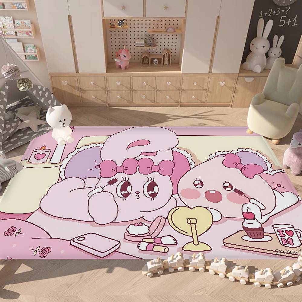 E-Esther Bunny Cartoon Entrance Door Mat Nordic Style Home Doormat Bathroom-Toilet Mats Bedroom Hotel Decor Mat