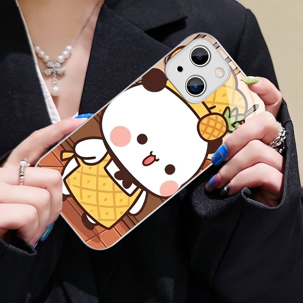Character Bubu And Dudu For IPhone 14 13 12 Mini 11 Pro XS Max X XR 14 Plus Tempered Glass Cover