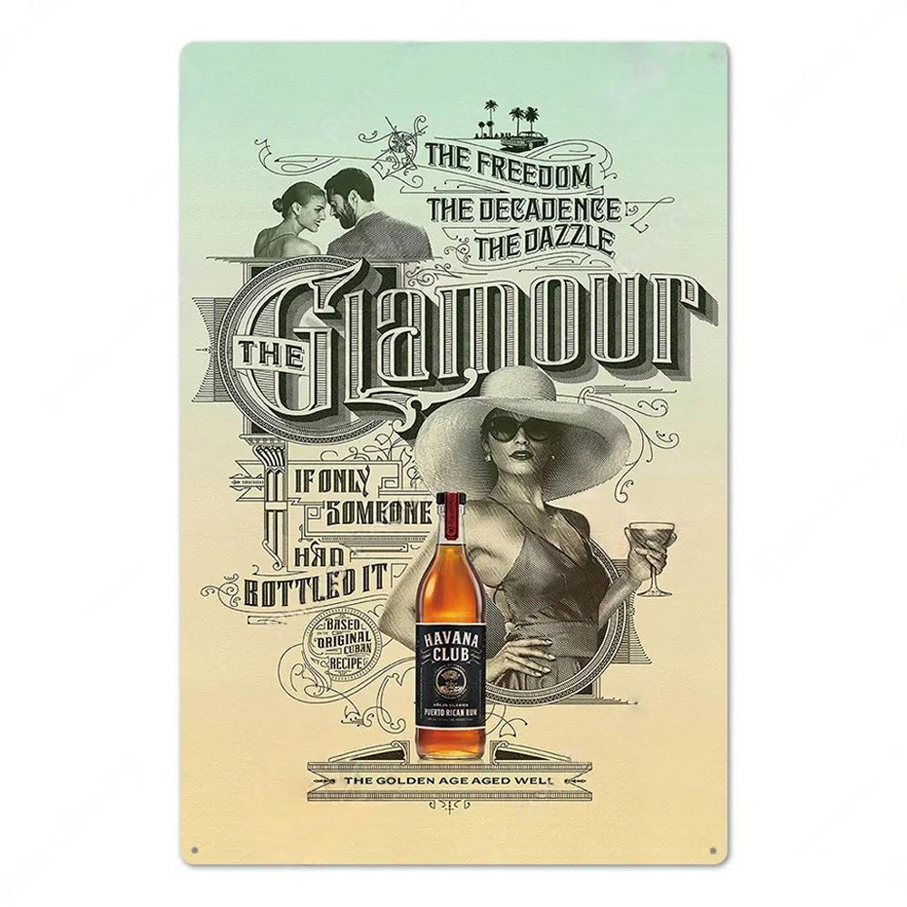 Havana Rum Vintage Tin Signs Metal Posters Decor Retro Plaque Stickers for Pub Club Man