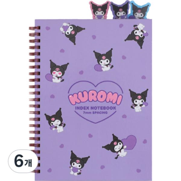 

3-секционная индексная банкнота Sanrio Kuromi в форме сердца, случайная доставка, фиолетовая, 6 штук