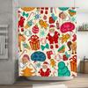 Tu Christmas Shower Curtain Festive Holiday Waterproof Decor Farmhouse Bathroom Set Vintage Style Holiday Decor Merry Christmas