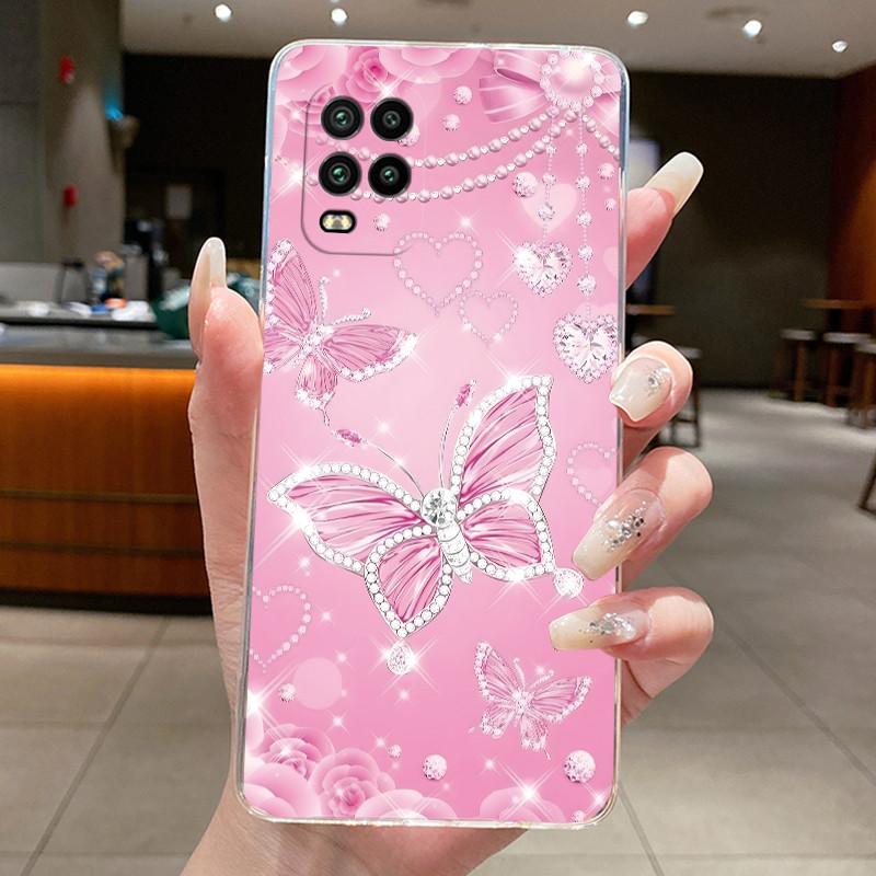 Für Xiaomi Mi 10 Lite 5G Hülle Klar Luxus Mode Schmetterlingsblumen Weicher TPU Stoßfänger Abdeckung Für Xiaomi Mi 10 Lite Zoom Handyhülle