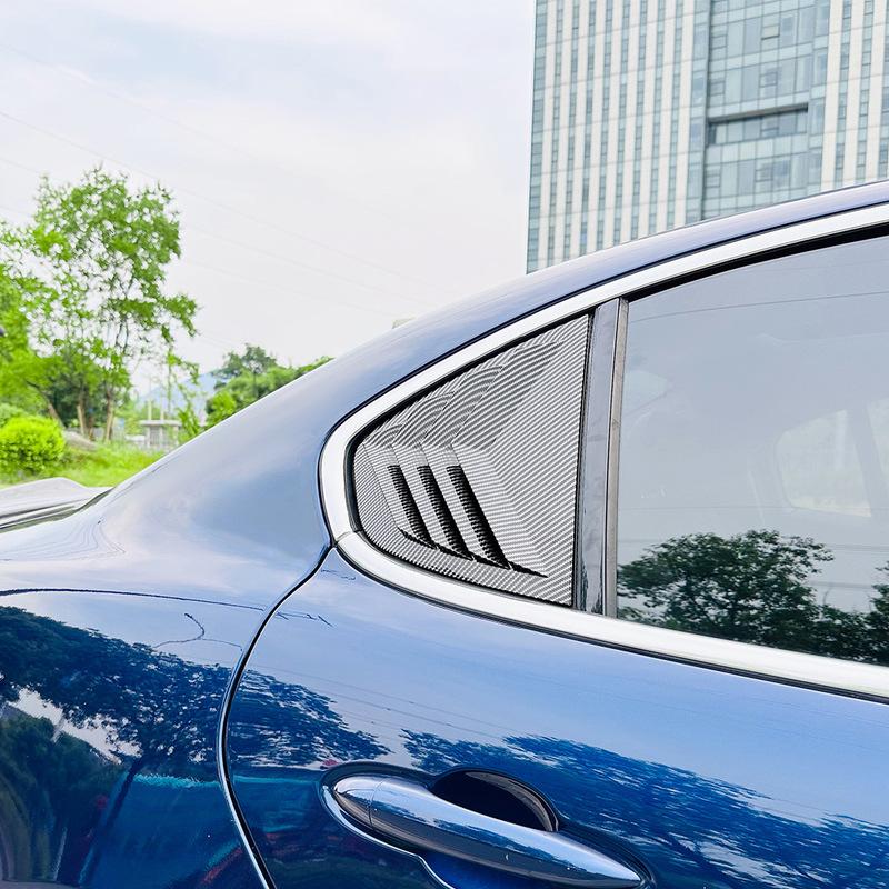 For Alfa Romeo Giulia 2015+ Car Exterior Rear Window Quarter Scoop Louver Shutter Cover Side Vent Blinds Trim Accessories