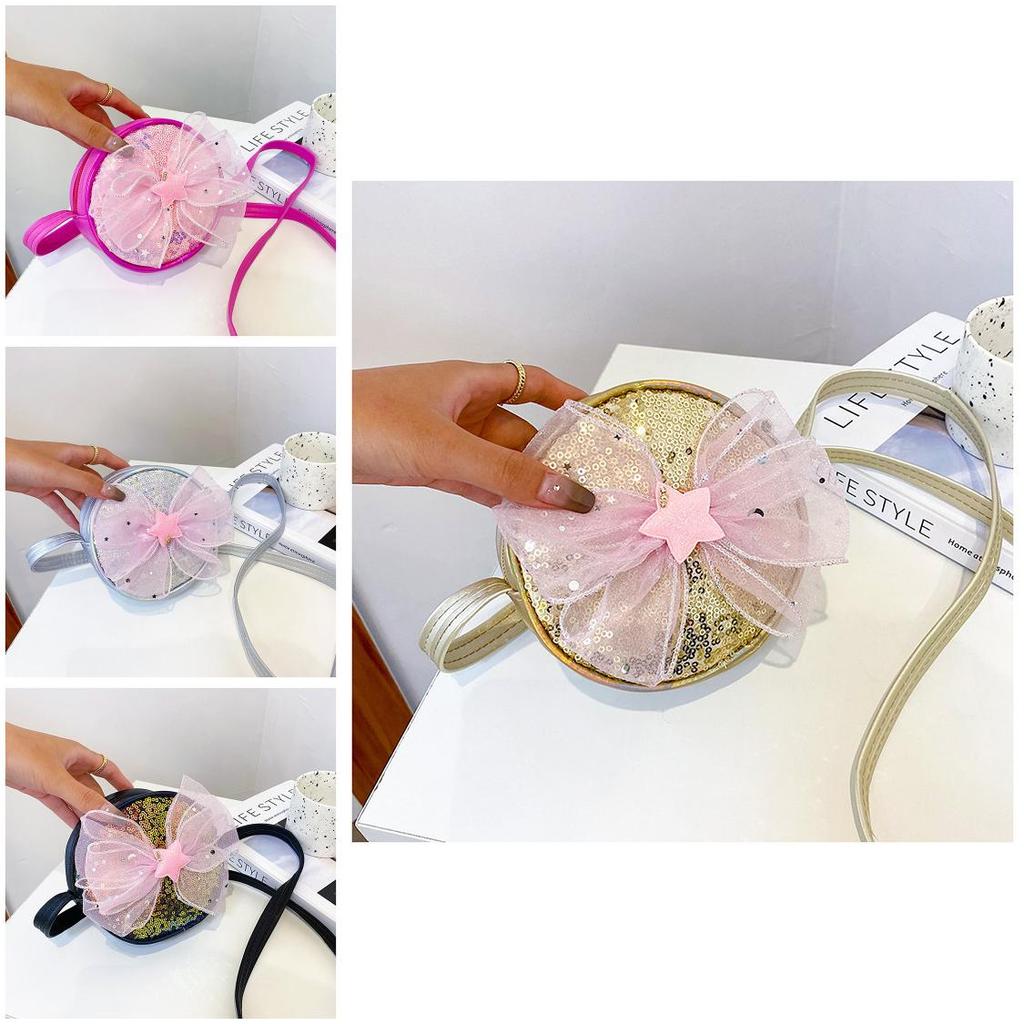Childrens Cartoon Butterfly Sequin Shoulder Bag With Zipper Closure For Kids Travel And School