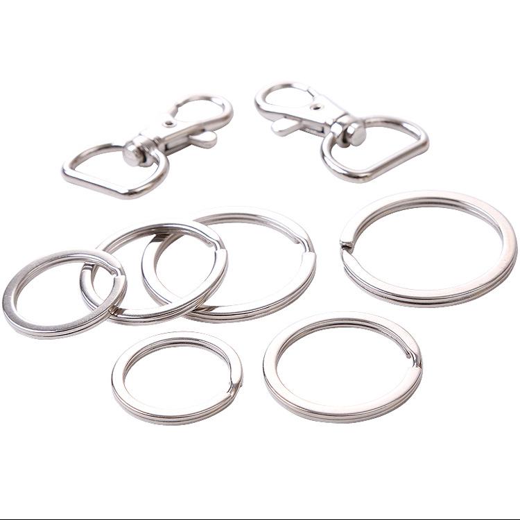 Durable Electroplated Metal Keychain with Coil Buckle for Bag Accessories Pendant