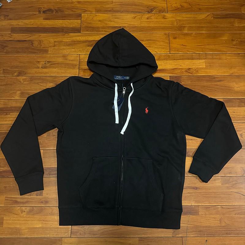 2025 Vielseitiger Herren-Polo-Hoodie in Unifarben mit kleinem Pferde-Logo, Reißverschluss + Pullover-Stile