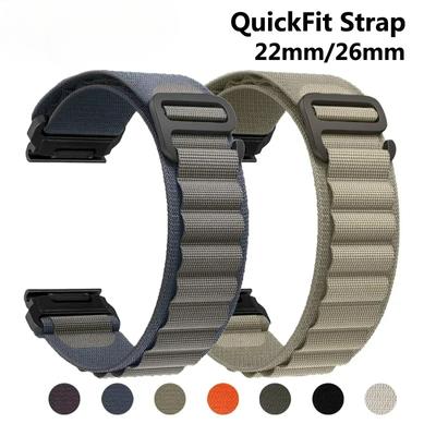 22mm 26mm Nylon Quick Fit Strap for Garmin Fenix 7X 7 Pro Fenix 6X 6 5X 5Plus Tactix 7 Forerunner 965 955 Enduro 2 Loop Band