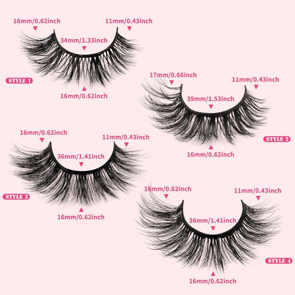 20 Boxes Of Mixed Dense Exaggerated False Eyelashes, Natural Curled Eyelashes.