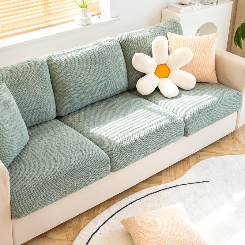 Solid Color Polar Fleece Sofa Cover All-Inclusive Universal Elastic Sofa Cover Four Seasons Anti-Cat Scratch Sofa Cover