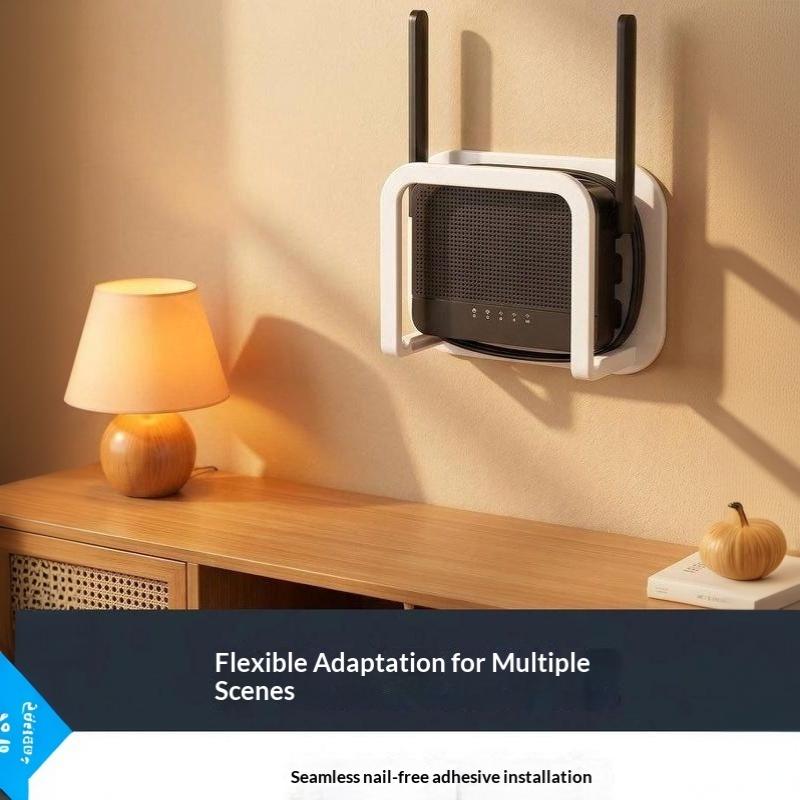 Suport de perete pentru router Wifi Fără găurire Instalare ușoară Design economizor de spațiu Pentru organizarea biroului de acasă