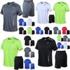 Stylish Mens 2pc Sport Wear Tracksuit With Breathable Short Sleeve T-shirt And Shorts