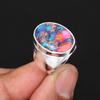 Oyster Turquoise Gemstone Handmade 925 Sterling Silver Multi-Color Statement Ring for Men & Women