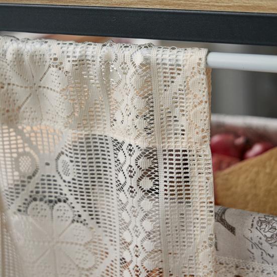 French Lace Curtain Vintage Short Sheer Cabinet Curtain Farmhouse Rustic Boho