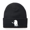 Unisex Student Hip-hop Cute Cartoon Hat with Ghost Embroidery, Knitted Beanie, Outdoor Sports Warm Hat