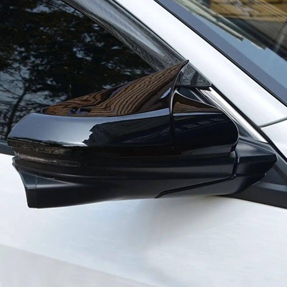 For Honda For Civic 2016- Rear View Mirror Cover Mirror Cover Horn Shape ABS Gloss Black Side Mirror Cover Rearview Caps
