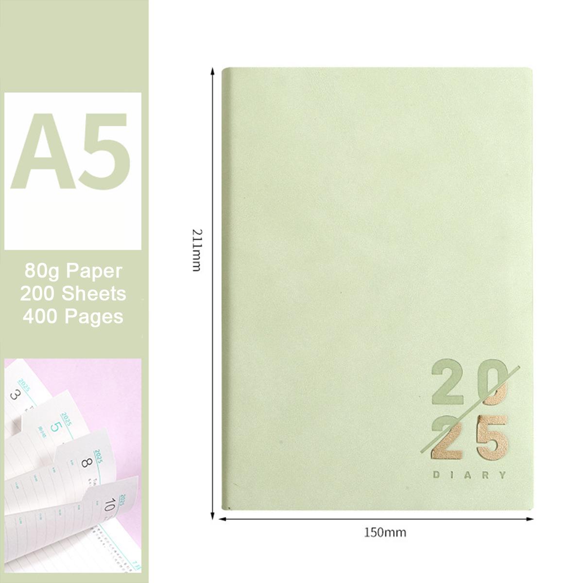 

Кожаный деловой план на 2025 год формата А5, ежедневник для студентов, дневник учета на 365 дней, блокнот, памятка, 200 листов, 400 страниц A5