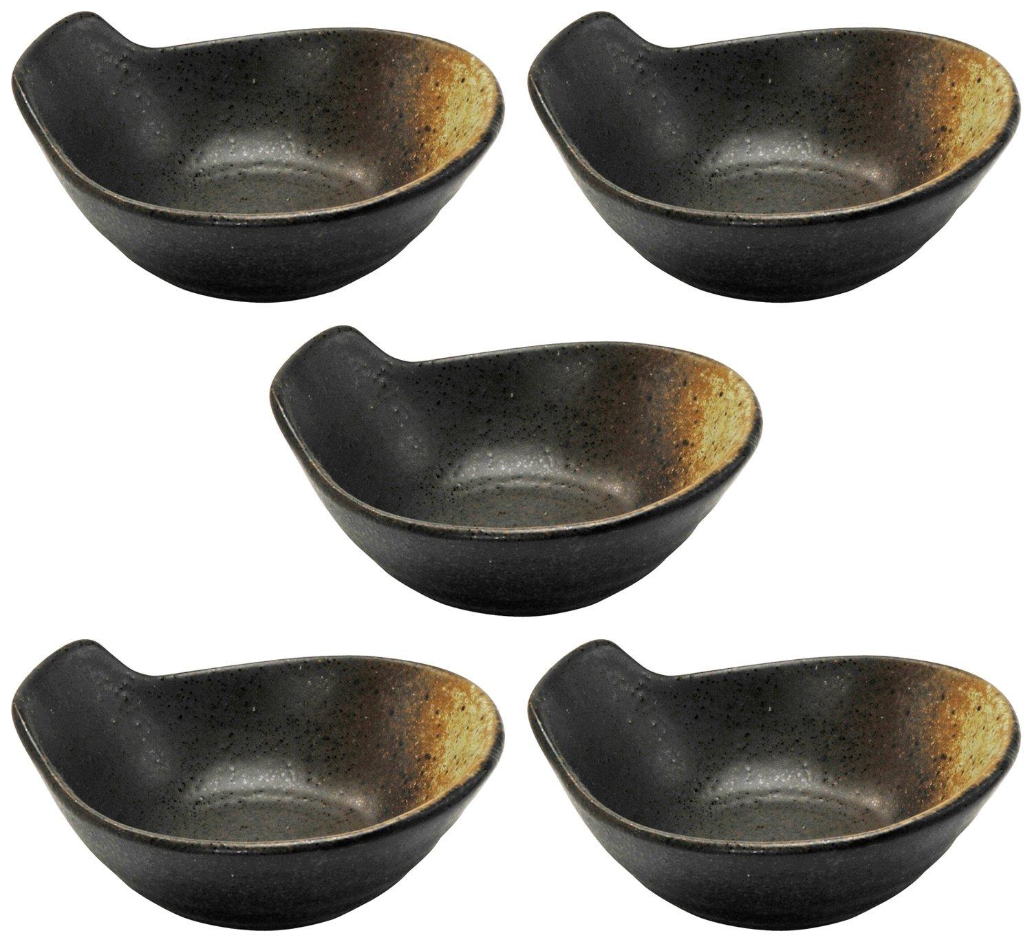 

Кружки для питья Мино, набор из 5 штук, черные бидзэнские выдувные, 236-25-41E(5)