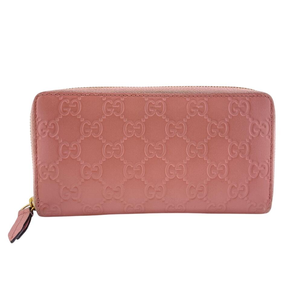 

GUCCI 410102 Zip Around Guccisima leather Purse pink leather Women Used