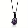 Amethyst Net Bag Pendant Necklace with Irregular Agate Stone Sweater Chain