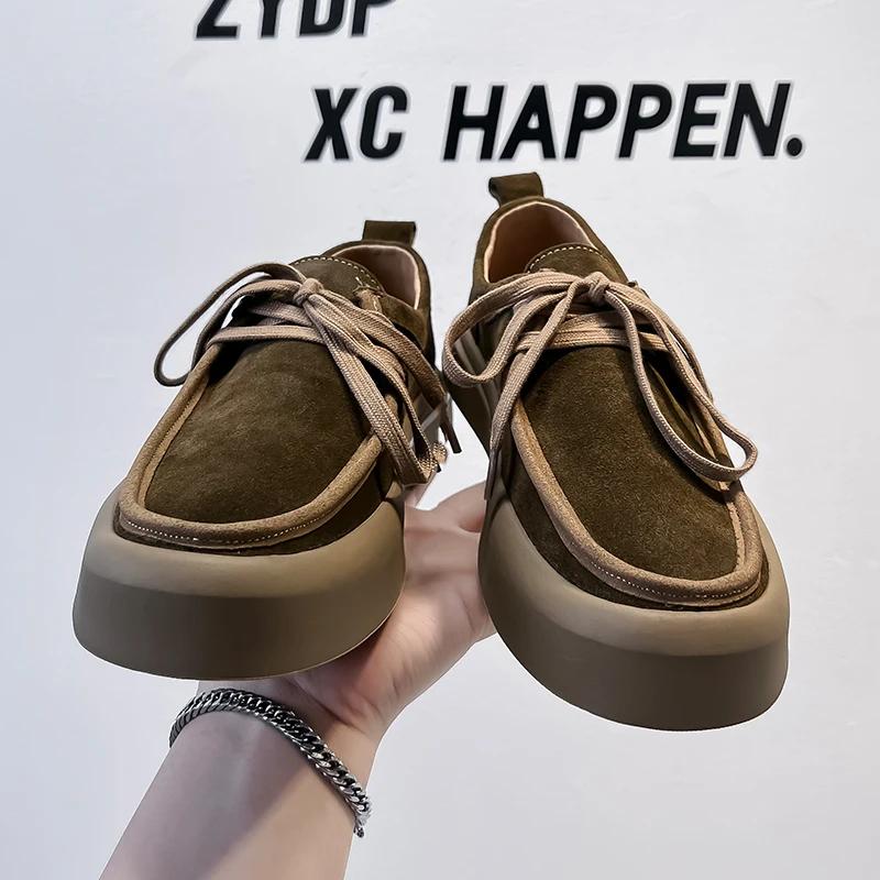 FashionClassic Suede Leather Men's Walking Shoes Non-slip Simple Casual Shoes Fashion Male Outdoor Footwear New Arrival Driving Shoes